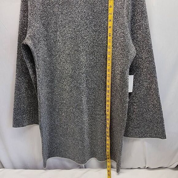 GOOD AMERICAN Bell-Sleeve Silver Metallic Sparkle Mini Dress Size 6 NWT F21 - Picture 5 of 12